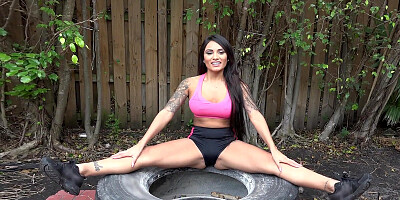 Fit Latina babe Natalia Mendez teases with her sexy body