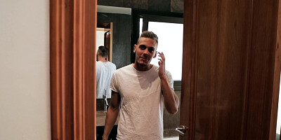 Crazy European chick gets pounded in the kitchen