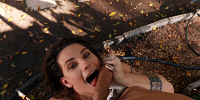 Busty starlet Indica Flower gets pounded outdoors