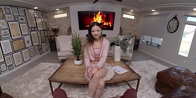 VR gentle sex with petite asian Lulu Chu