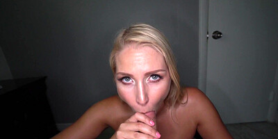 Vanessa Cage sucks big beautiful male stick in POV