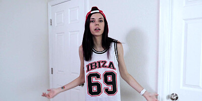 Cute and slim Audrey Grace sucks cock and fucks her stepbrother