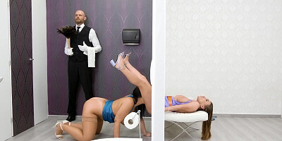 Josephine Jackson and Sofia Lee getting their eager holes drilled