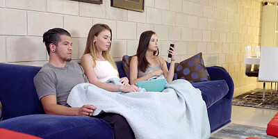 Alex Blake and her bf share their roommie in an amateur threesome