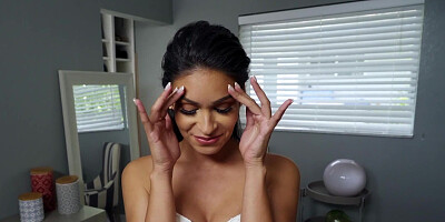 Exotic bride Katana Kombat masturbates before getting laid
