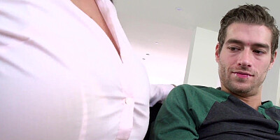 Big boobed milf Ava Adams fucks her daughters's bf hard dick