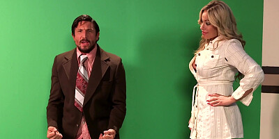 MILF reporter Olivia Austin fucks while working