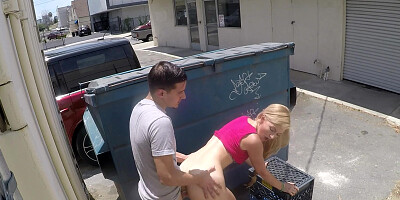 Alexa Grace becomes cum dumpster behind dumpster