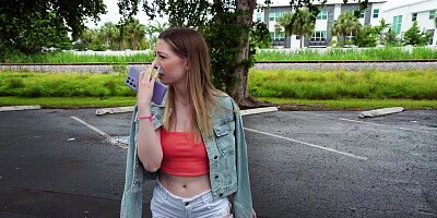 Ailee Anne is getting picked up outdoors