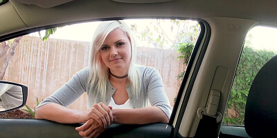 Desperate blonde chick really needs some cash