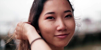 Slender Asian Luna X gets a big dick in her wet pussy