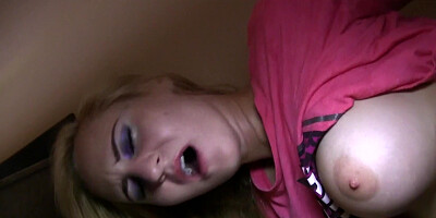 Amateur blonde chick sucks big dick and fucks for some cash