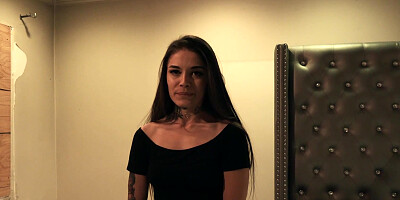 Vanessa Vega sits her tight pussy down on a hard knob