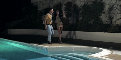 Anissa Kate analy fucked & creamed on her cunt poolside in a stranger's backyard