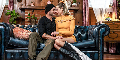 Aiden Ashley &amp, Nathan Bronson are banging on the couch
