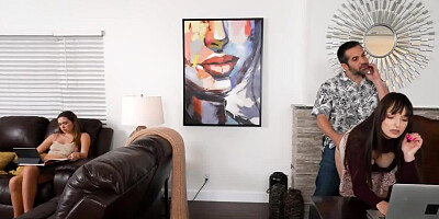 Donnie Rock jizzes all over Lexi Luna &amp, Blair Hudson's face