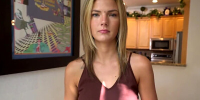 Talking to him before getting his thick cock inside of her in POV