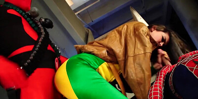 Skinny supergirl knows Spider-Man and Deadpool just want sex