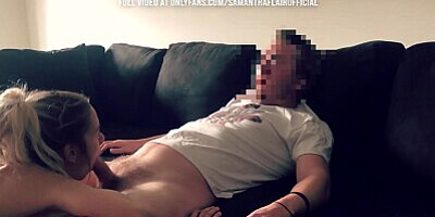 Stepdad needed to work but I made him cum 4 times instead!