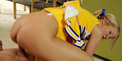 Sexy cheerleader likes to keep her shape
