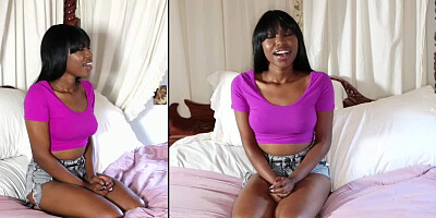 Black doll Ashton Devine is demonstrating her fuck and suck skills on camera