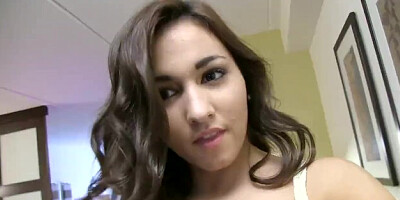 ShesNew Sexy tinytits girlfriend facialized after riding bigcock