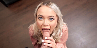 Alexis Kay gives blowjob to Charles Dera in POV