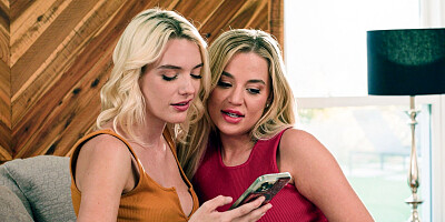 Blonde hotties Kenna James and Blake Blossom licking each other with an extra passion