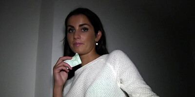 Loren Urages sucking and fucking a fat cock outdoors for modelling