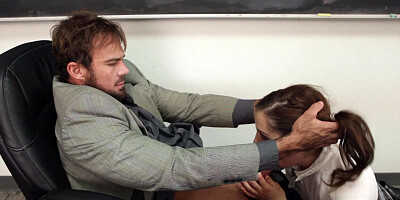 Student Kasey Warner does blowjob and fucking in the classroom