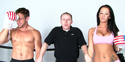 Jayden Jaymes and Johnny Castle are two masculine athletes who figure out who's better at having sex in the ring
