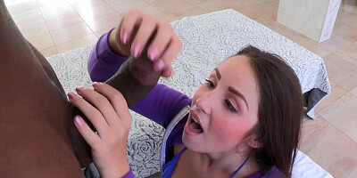 Innocent-looking girl Lola Foxx shows her true love for bbc