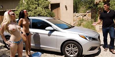 Hadley Viscara and Sofi Ryan fight over lucky guy's cock