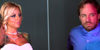 Big titted blonde is fucking two guys