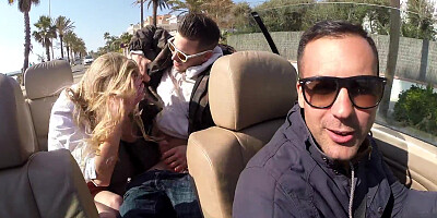 Lolly Gartner sucks dick on the backseat in the cabrio
