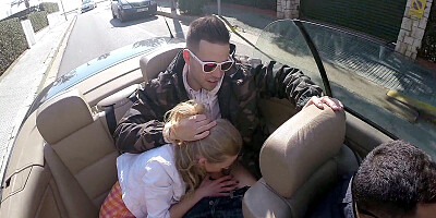 Lolly Gartner sucks dick on the backseat in the cabrio