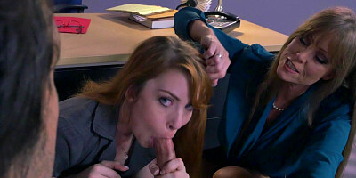 Hot milf is giving free blowjob lessons