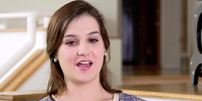 Brunette Kasey Warner loves to gently lick her pussy