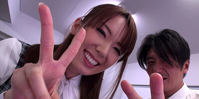 Cutie Yui Hatano has fun with a fan