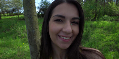 POV outdoor amateur sex with shy Moona Snake