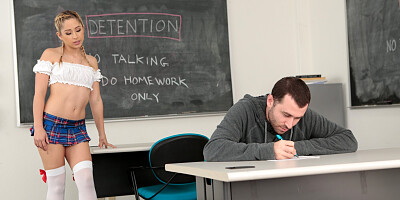 Smiley schoolgirl Goldie Rush screwed by her teacher