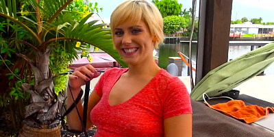 Outdoor blowjob & pussy fuck with messy facial for Sabrina Knoxville