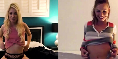 Aidra Fox and Charlotte Stokely masturbate in front of the camera