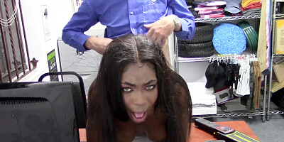 Black bitch Tori Montana was caught stealing and fucked by a sheriff