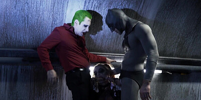 People in superhero costumes are having sex