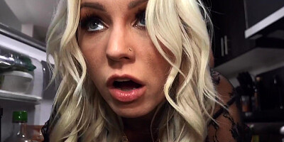 Saucy blonde MILF with big boobs sucks and fucks Seth's dick
