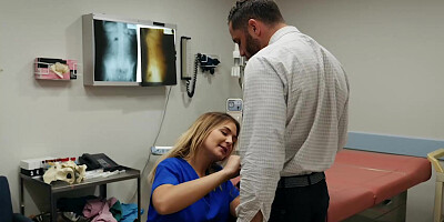 Dr. Blair Williams gets cum showered after fucking on the examination table