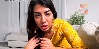 Jasmine Sherni sucks and rides stepdad's cock with an extra passion