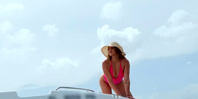 Tanned sex freak Kenzie Madison fucking on the boat