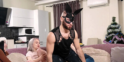 Aurora, Roxy Sky and Kira Stone have foursome on New Year